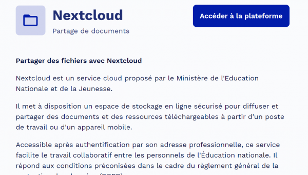 Nextcloud pour le partage de documents